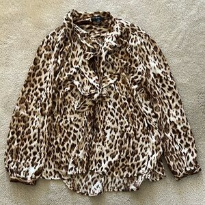 JCrew leopard print blouse